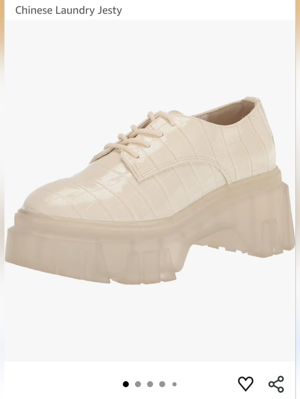 Chinese Laundry Womens Jesty  Ivory Lug Sole Derby Dressy Oxfords Shoes NWT